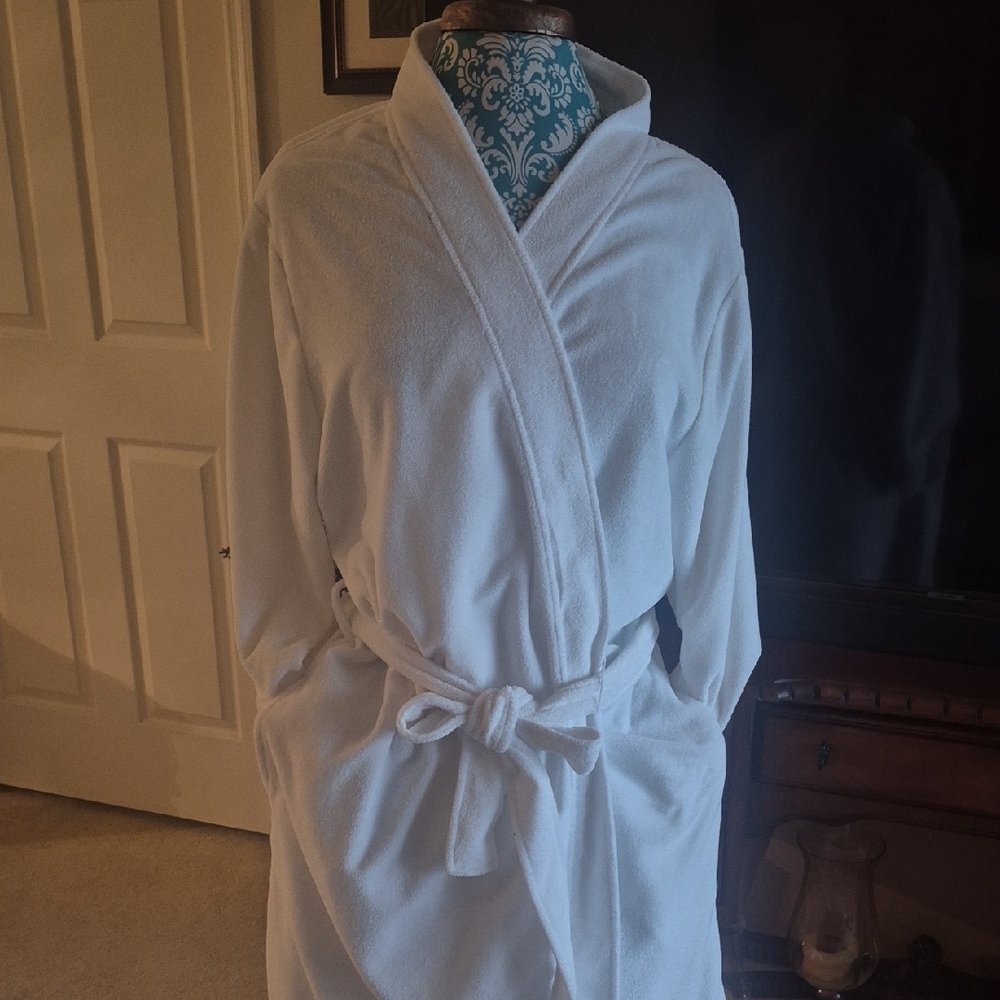White Plush Bathrobe